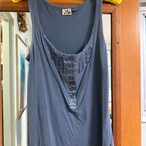 Volcom Slate Blue Button-Front Tank Top